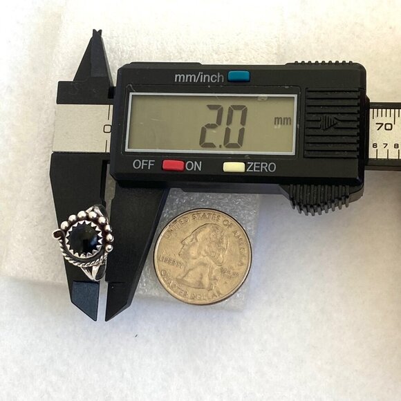 VTG Sterling Silver 925 NAKAI Navajo Dainty Round Black Onyx Ring Sz 5.5 - Picture 16 of 16